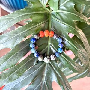 Howlite, African Jade, Azurite & African Turquoise bracelet